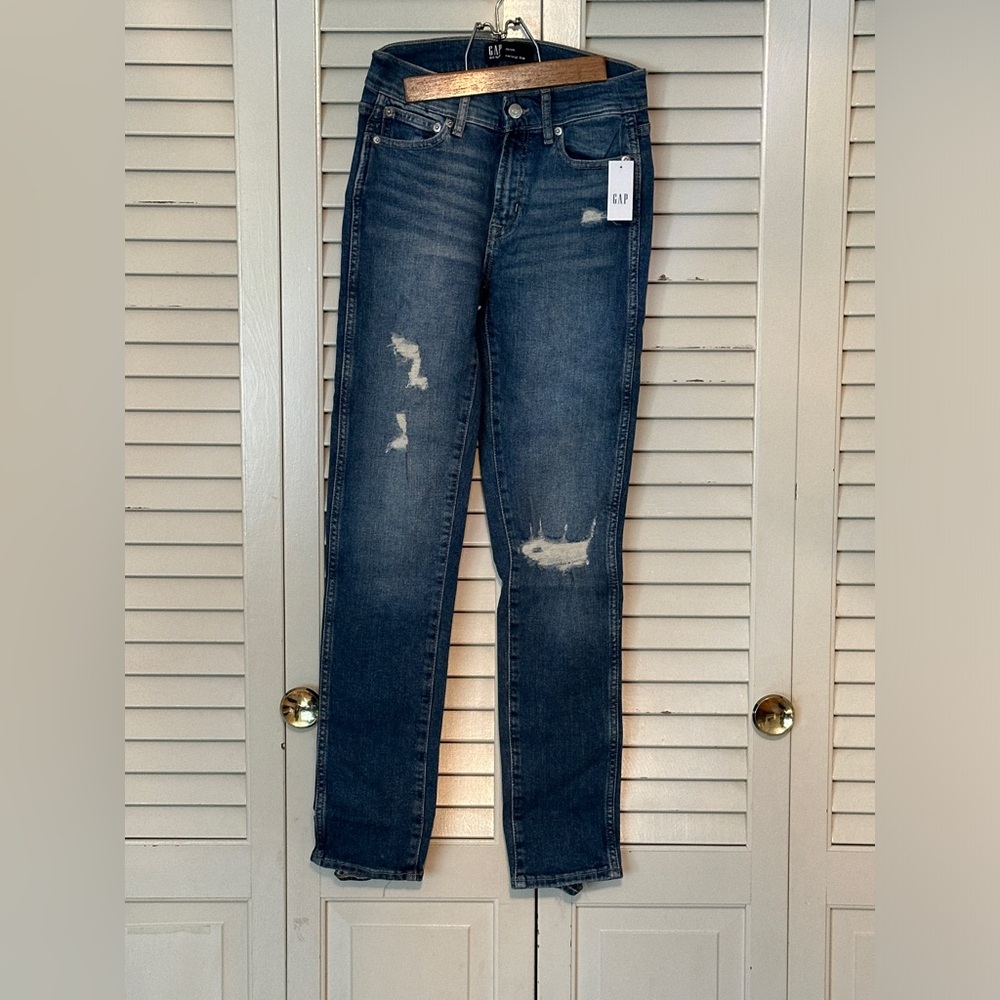GAP Mid Rise Distressed Vintage Slim Jeans
